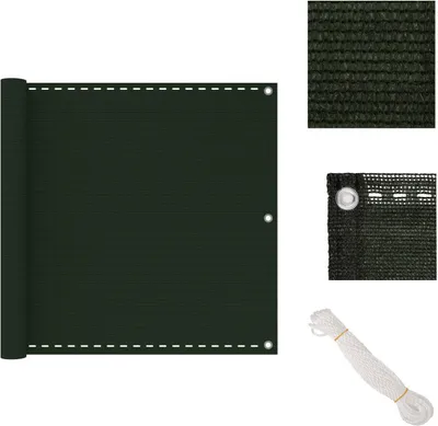 Immagine prodotto di vidaXL Schermo privacy per balcone verde scuro 90x600 cm HDPE - Ombrelloni e tende da sole