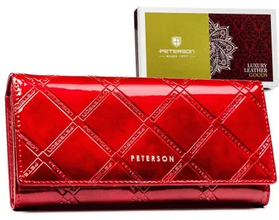 Obrázek produktu pro Peterson dámská kožená peněženka RFID červená 18,5x9 cm