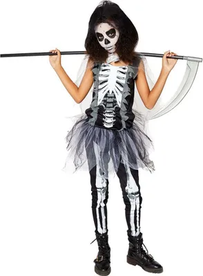 Produktbild von Scary Skelett Girl Mädchenkostüm
