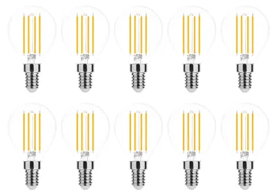 Produktbild von Modee E14 LED Filamentlampe P45 4W 470lm 2700K Warmweiß 10 Stück