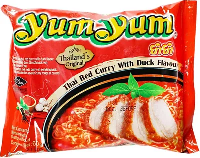 Zdjęcie produktu dla Yum Yum makaron błyskawiczny czerwone curry z kaczką 60g - danie gotowe (1 opakowanie)