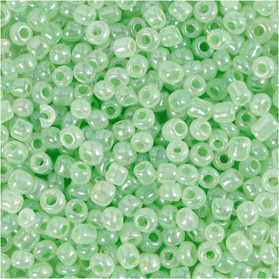Produktbild von Rocailleperlen, D 3 mm, Größe 8/0, Lochgröße 0,6-1,0 mm, Hellgrün, 25 g/ 1 Pck [HOB-682311]