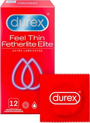 Obrázek produktu pro Durex Fetherlite Elite, Pánský kondom, Průhledná, 52 mm, 12 kusů