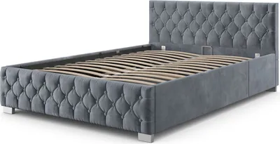 Produktbild von Postel Nizza 300252, čalouněná postel, rám postele s LED osvětlením, sametovým potahem a úložným prostorem, 120 x 200 cm