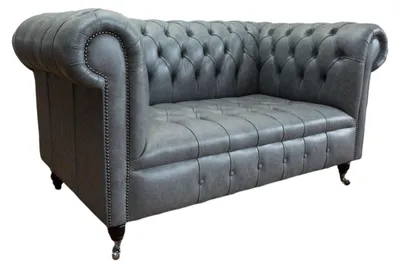Zdjęcie produktu dla Sofa Chesterfield Kanapa Tapicerka Sofy Klasyczne 2-osobowe Siedzisko Skóra