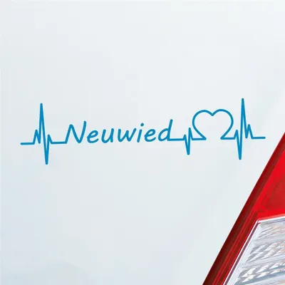 Produktbild von HUURAA! Auto Aufkleber Neuwied Puls Herzschlag Fun Sticker Heckscheibenaufkleber Autoaufkleber mit Stadt Motiv 19x5cm