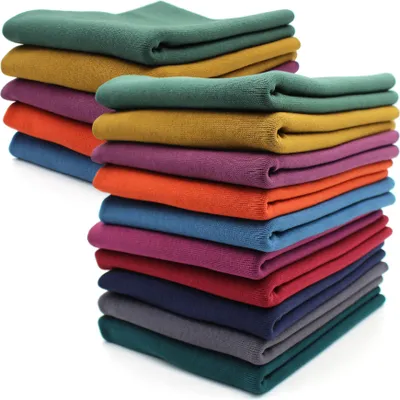 Produktbild von Bündchenstoff 10er Set Bunt 1 Bio Schlauchware Bündchen Jersey Paket Stoffpaket zum Nähen DIY
