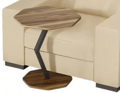Obrázok produktu pre Drevený bočný stolík v hnedej farbe v modernom elegantnom obývacom štýle