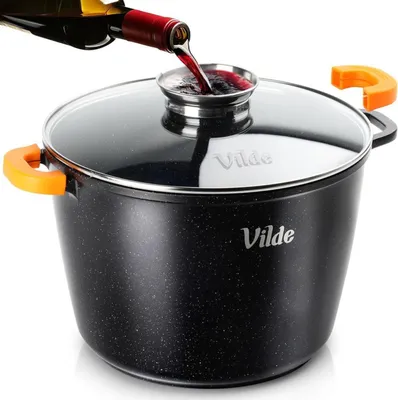Zdjęcie produktu dla Vilde | Garnek GRANITOWY z pokrywką do gotowania duszenia pieczenia 28 cm 9,7L