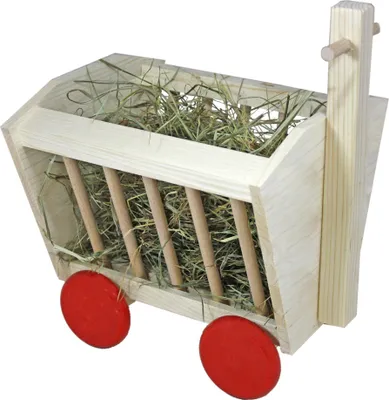 Produktbild von Elmato 12867 Heuwagen Holzwagen Heuraufe Futterstelle, 27x21x32cm