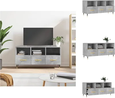 Produktbild von vidaXL TV-Schrank Betongrau 102x36x50 cm Holzwerkstoff -  TV-Möbel