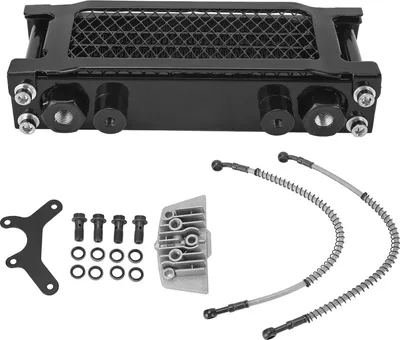 Image de Kit de refroidissement d'huile de moto en aluminium 4 lignes à haut rendement de remplacement pour Affen 125 50 cc à 150cc Dirt Pit Bike Noir