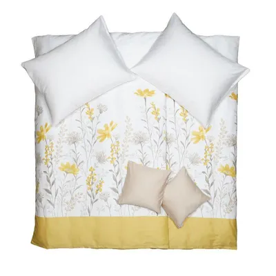 Obrázek produktu pro SCANquilt povlečení SATÉN DESIGN virginia smetanovožlutobéžová 100% dlouhovlákná česaná bavlna 140 x 200/70 x 90 cm