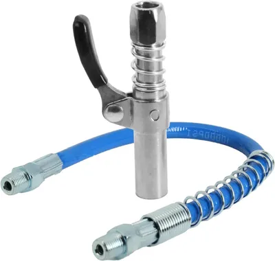 Productafbeelding van Vetspuit Mondstuk - Smeernippel Koppeling - Machine Onderhoud - Tangenmechanisme - 30 cm Slang - Metaal