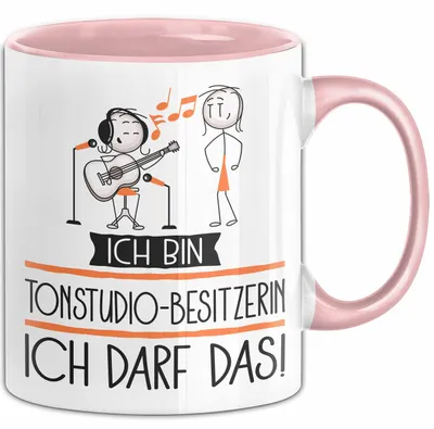 Produktbild von Geschenk für Tonstudio-Besitzerin Tasse Lustige Geschenkidee Geburtstag Ich Bin Tonstudio-Besitzerin Ich Darf Das (Rosa)