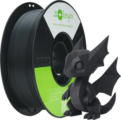 Produktbild von Creality Soleyin Ultra PLA 3D Druckfilament 1,75mm 1KG – Hochgeschwindigkeits-PLA für 3D-Druck, Schwarz