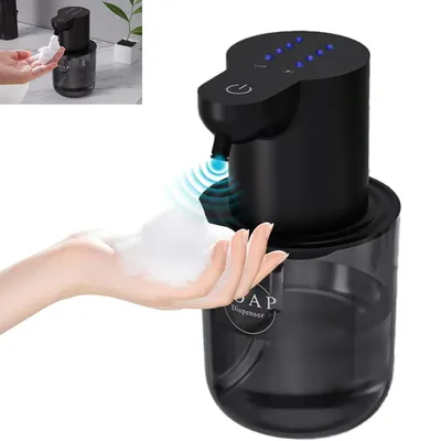 Produktbild von Automatischer Seifenspender 400ml mit Sensor, Schaumseifenspender elektrisch, USB wiederaufladbar, Wandmontage ohne Bohren, IPX5