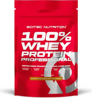 Image de Whey protéine - Scitec Nutrition - 100% WHEY PROFESSIONAL (500G) - Saveur Chocolat Noisette