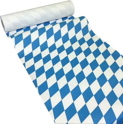 Produktbild von 50m x 0,40m JUNOPAX® Papier Tischläufer Raute weiß-blau