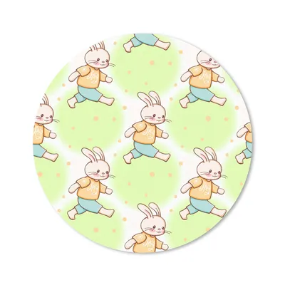 Produktbild von MuchoWow® Mauspad Mousepad Kaninchen - Muster - Kinder - Cartoon 40x40 cm - Mousepads - Maus Mat - Pad - Mausunterlage - Schreibtisch Accessoires