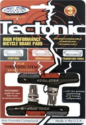Zdjęcie produktu dla Klocki hamulcowe KOOL STOP "Tectonic" Do hamulców typu V-brake, na każdą pogodę, 3-komponentowe klocki wieloskładnikowe (3-częściowe), mocowanie V-pin