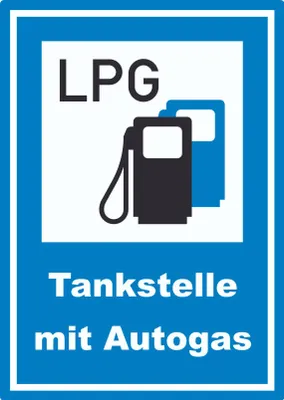 Produktbild von Tankstelle mit Autogas Aufkleber A0 (841x1189mm)