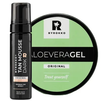 Image de Byrokko Gel rafraîchissant à l'aloe vera + mousse bronzante foncée