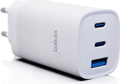 Produktbild von Verico Ladegerät MOJO GaN 65W PD, 3-Port (USB-A & USB-C) WH retail