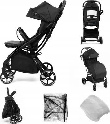Produktbild von Kinderwagen Fjällräv Schwarz 7Kg Bis Zu 22 Kg, Einhand-Faltung 360° Räder