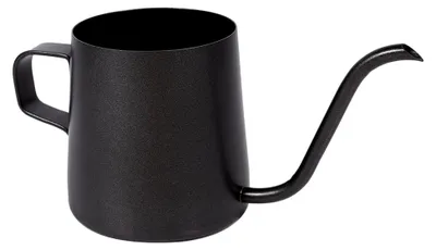 Produktbild von Schwarze Kaffeekanne aus Edelstahl mit langem Auslauf, 250 ml/350 ml