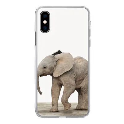 Produktbild von MuchoWow® Handyhülle Schutzhülle Hülle für iPhone X Baby-Elefant - Tiere - Kinder - Mädchen - Jungen Silikon Softcase Handy Hülle - Handyhülle