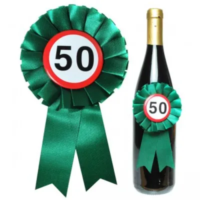 Produktbild von Flaschen Rosette zum 50. Geburtstag fÜr Flaschendeko