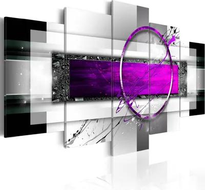 Produktbild von Leinwandbilder 200x100 cm a-A-0052-b-o Vlies Leinwandbild 5 tlg Kunstdruck modern Wandbilder XXL Wanddekoration Design Wand Bild ABSTRAKT violett rosa