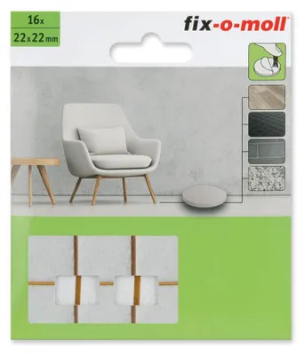 Produktbild von Filzgleiter 22mm x 22mm weiß fix-o-moll