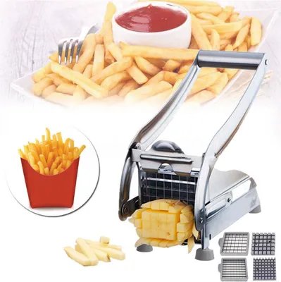 Produktbild von Kartoffelschneider Pommesschneider Küche Pommes aus Edelstahl mit 2 Schneider