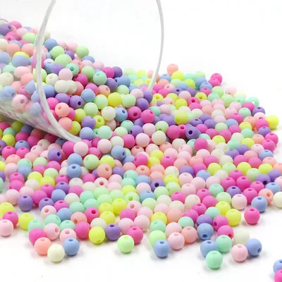 Produktbild von Bunte Acrylperlen für Basteln - 1500 Stück, 6 mm, ideal für Armbänder und Schmuck