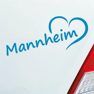 Produktbild von Auto Aufkleber Mannheim Herz Heart Stadt City Liebe Love 20x8 cm Hellblau Sticker Heckscheibenaufkleber