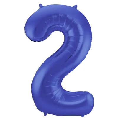 Produktbild von XL Folienballon Zahl 2 matt blau
