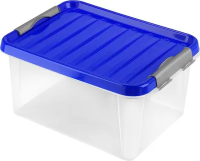 Obrázek produktu pro Heidrun HDR604, Univerzální nádoba, 14 l, Modrá, Průhledná, Odnímatelné víko, Obdélníkový, 480 mm