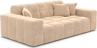 Produktbild von Samtstoff 2-Sitzer Couch Nivara Beige