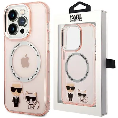 Produktbild von Karl Lagerfeld Klhmp14Xhkcp Na Iphone 14 Pro Max Hardcase - Różowe Karl&Choupette Aluminium Magsafe