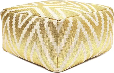 Produktbild von Soma Sitzwürfel Fußhocker Sitzhocker 55x37x55 cm Pouf Kelim Bodenkissen Peru schwarz taupe gelb türkis (BxHxL) 55 x 37 x 55 metallic gold
