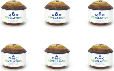 Imagen del producto de 6 ovillos de hilo DMC Révélation: hilo de colores, compuesto por 19% lana, 78% acrílico y 3% poliéster (color 205)