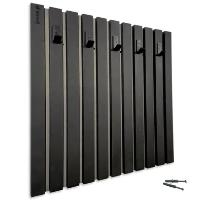 Obrázek produktu pro Věšák na kabáty Nástěnná šatní skříň Šatní skříň MDF Lamely Černá 60 cm 4 rozměry