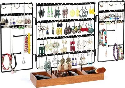 Produktbild von Famanu Schmuckständer - Drehbarer Ohrringhalter - Schmuck Organizer