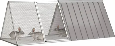 Obrázek produktu pro vidaXL Klec pro králíky šedá 201,5x80,5x71 cm Pozinkovaná ocel