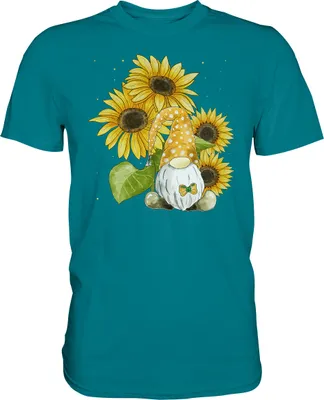 Produktbild von Gartenzwerg Sonnenblumen Shirt Gärtner Geschenk Garten – Diva Blue / L