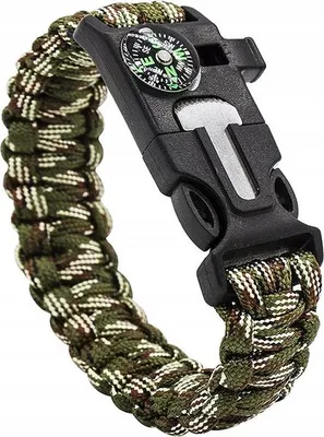 Produktbild von Verk 14372 Paracord-Überlebensarmband 5-in-1, Camouflage