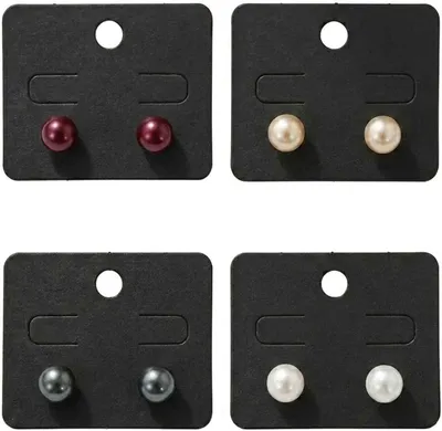 Imagen del producto de Pendientes magnéticos sin agujero, 4 pares, joyería ligera para mujeres