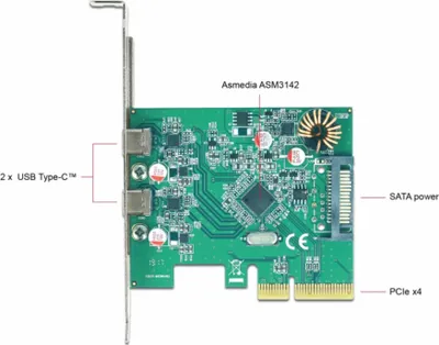 Obrázek produktu pro DeLOCK 90397, PCIe, USB 3.2 Gen 1 (3.1 Gen 1), Nízký profil, PCIe 3.0